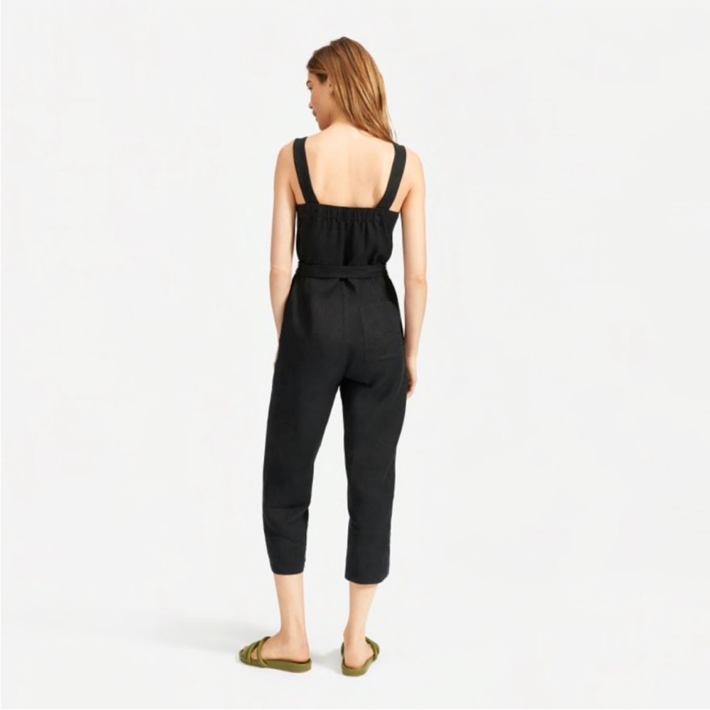 Everlane Linen Square-Neck Jumpsuit, Black, size 4 - Picture 6 of 6